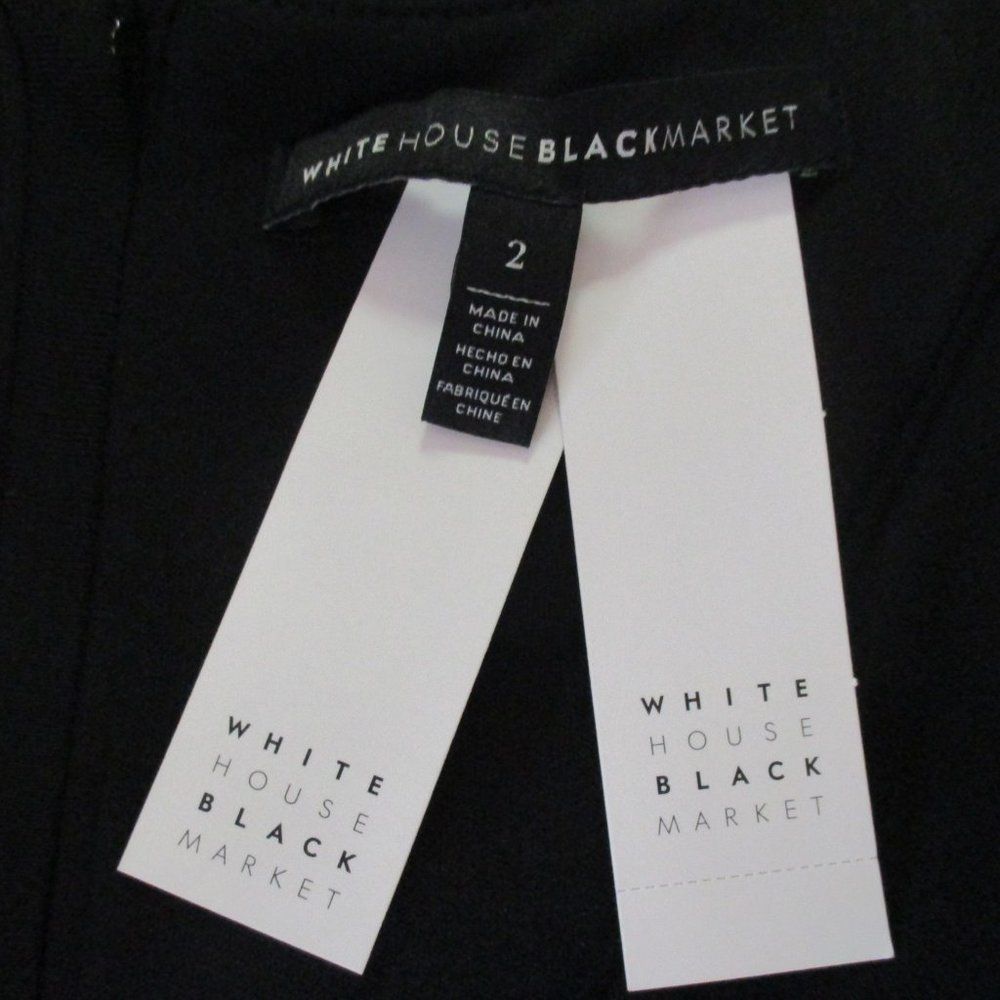 White House Black Market Black V-Neck Sheath Dress - Picture 6 of 7